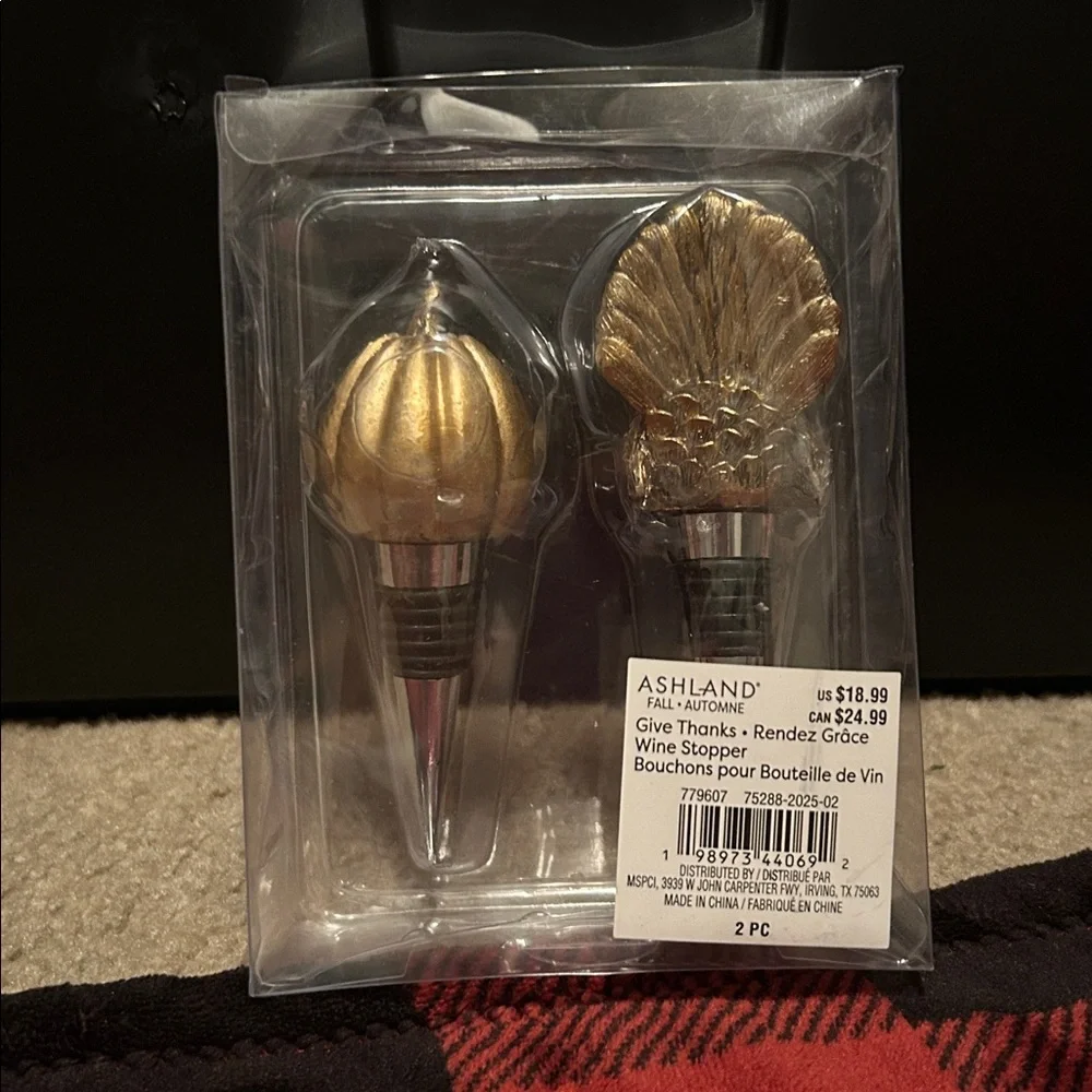 NWT Ashland Fall Give Thanks Wine stopper set